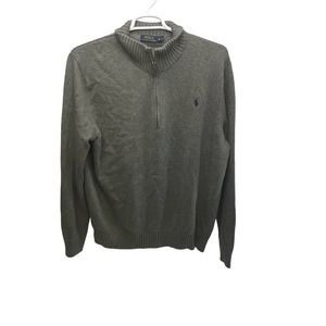Polo Ralph Lauren Sweater Mens 2XL Quarter Zip Grreen Pony Knit Casual 90's look